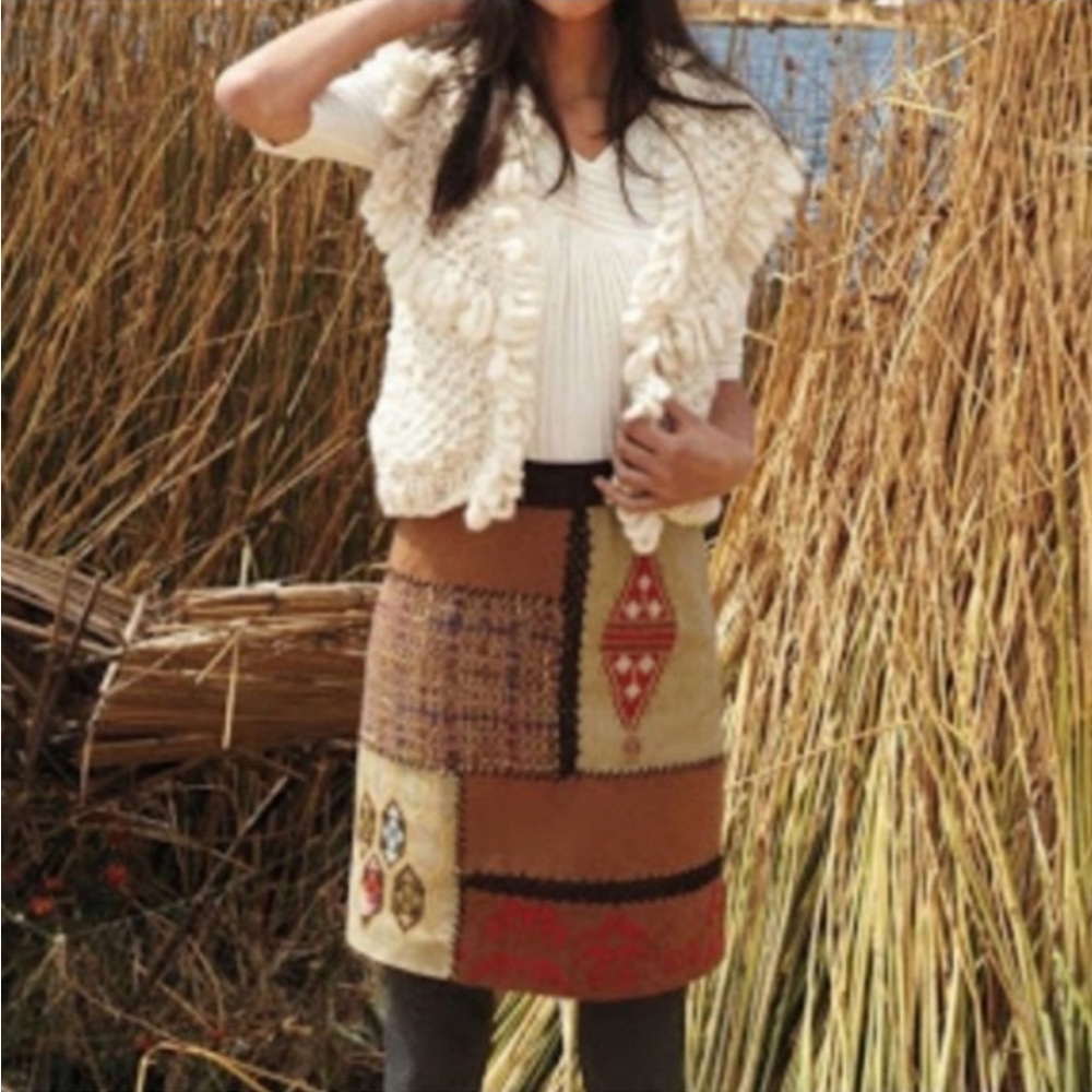 Nwot Tabitha Patchwork Skirt From Anthropologie 8 - image 1